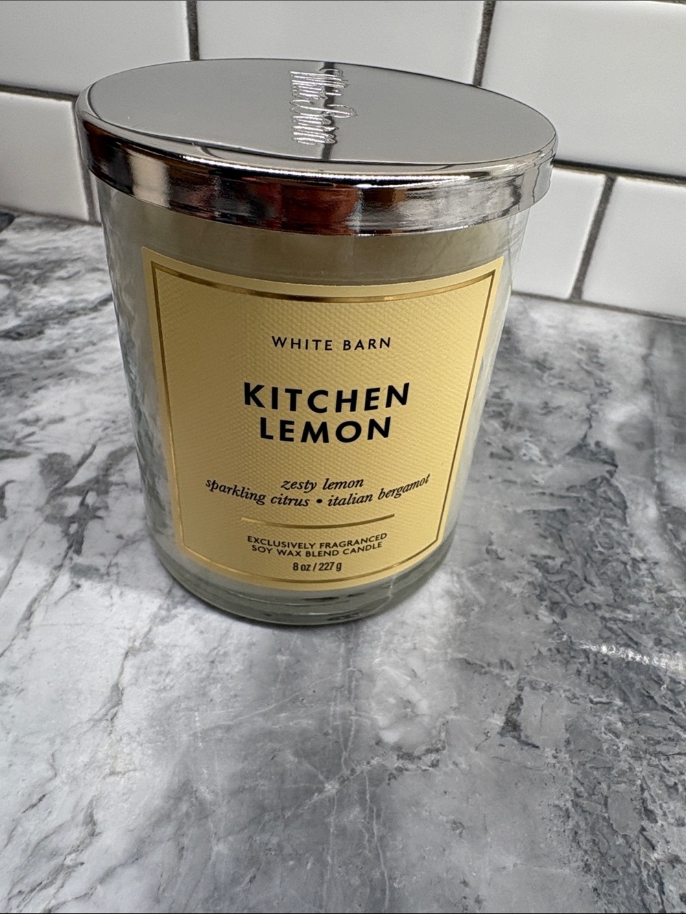 White Barn Kitchen Lemon Candle - Yellow Label